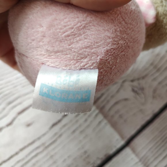 klorane bebe  pink bunny plush rattle lovie 9' Easter bunny - Picture 3 of 6